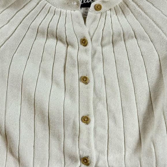 Tea Collection Ribbed Cardigan, Chalk Color, Size 2T - Picture 3 of 6